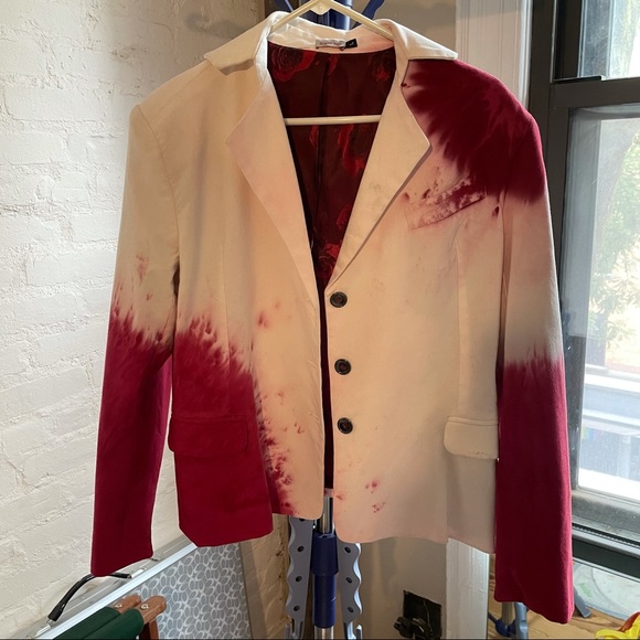 Hand Tie dyed vintage blazer jacket - Picture 3 of 16